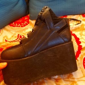 Well Loved Black YRU Platform Sneaker